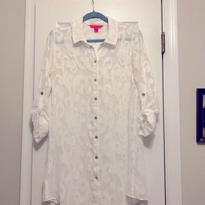 Lily Pulitzer White Swimsuit Coverup- Size M